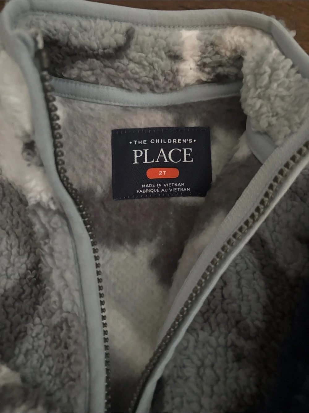 The Children's Place Fleece Jackets - Gray Camo & Blue/Navy Sherpa